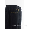 Ladies solid navy trousers